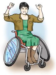 Frau im Rollstuhl
