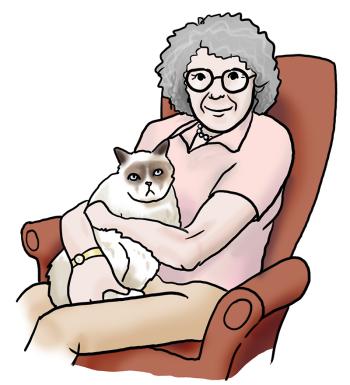 Frau mit Katze